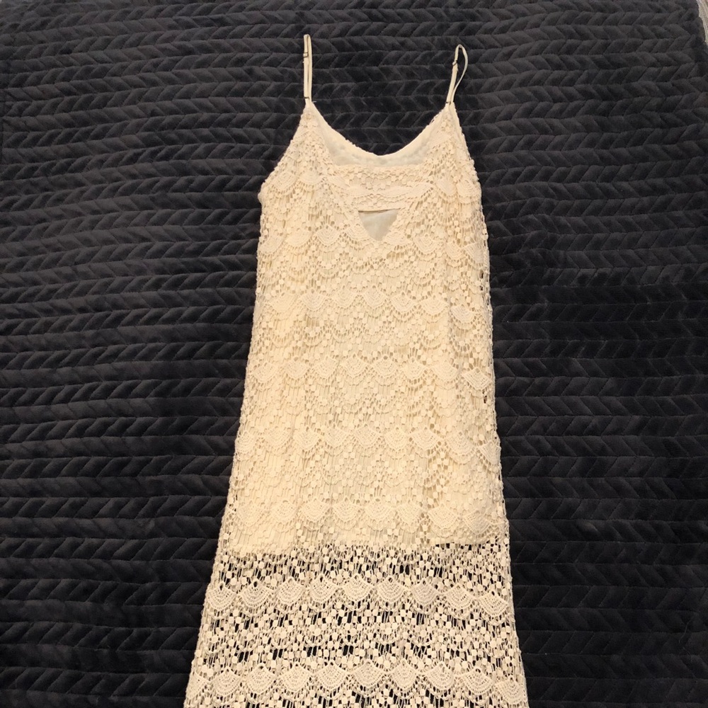 CHASER Crocheted Dress with open backEUC